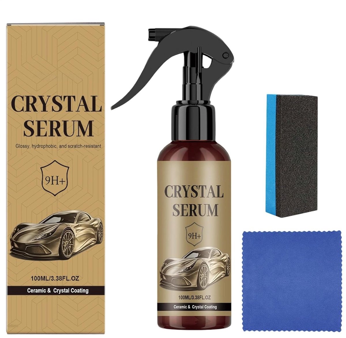 Keramische Coatingsset - Lak Bescherming - Auto Onderhoud - Hydrofobe Waterafstotend - 100 ml - Transparant