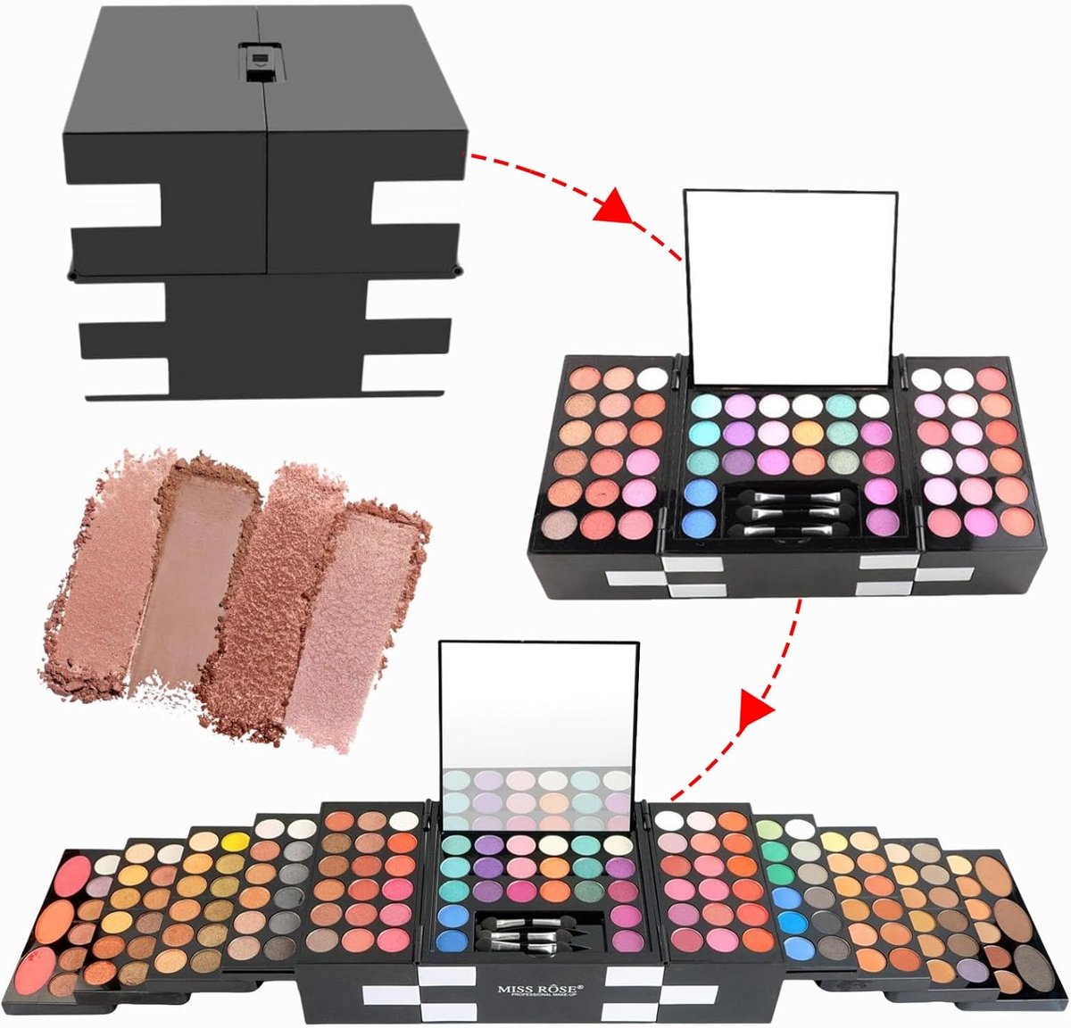 Oogschaduw Palet - Make-up Set - Variatie Creëren - Hoge Pigmentatie - 148 Kleuren - Multicolor