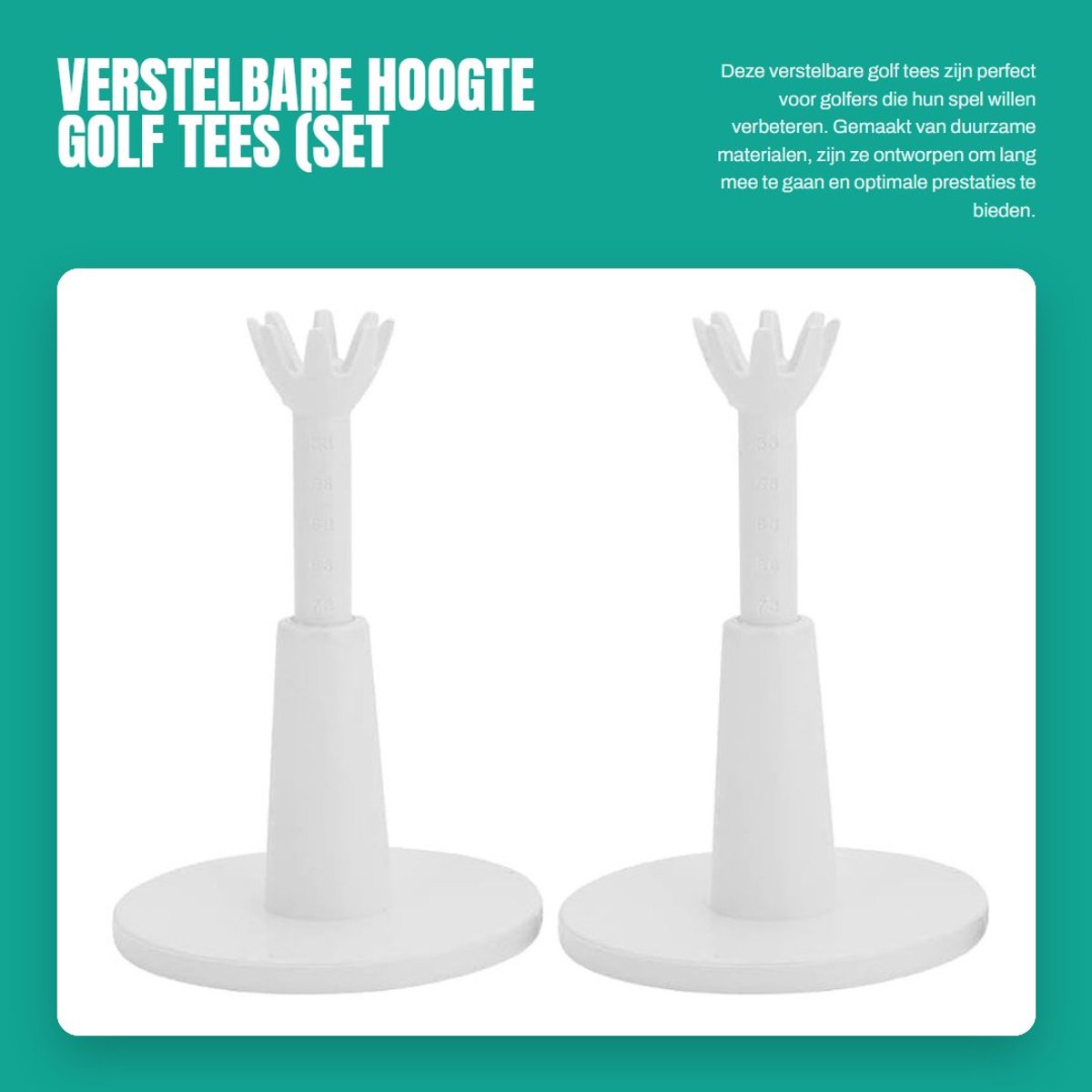 Dailygoods - Verstelbare Hoogte Golf Tees (Set van 2) voor Training