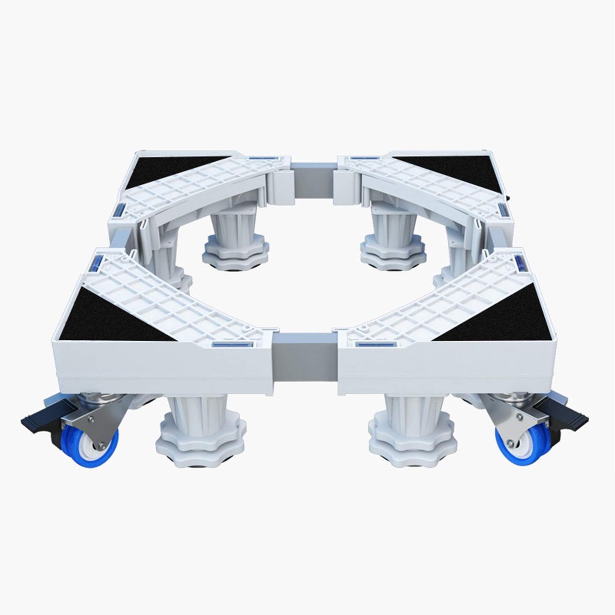 Dailygoods- Wasmachine Voetstuk Verstelbaar - Multifunctionele Voet met 4x2 Vergrendelbare Zwenkwielen - 8 Sterke Voeten - Beweegbaar - Schokbestendig - Apparaatstandaard