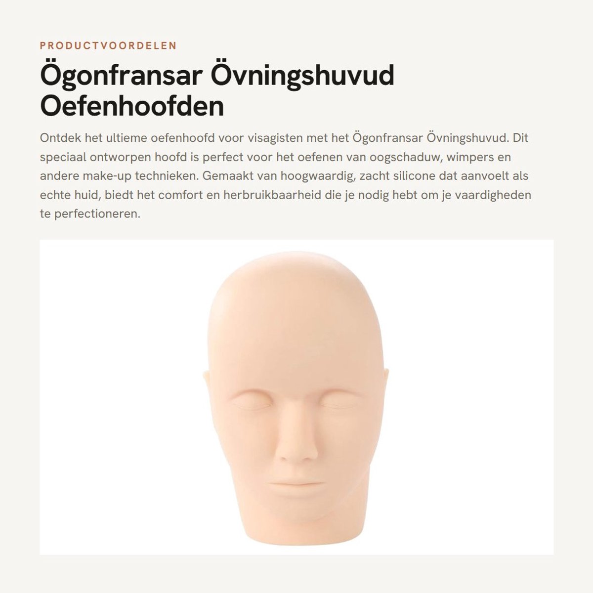 Siliconen Oefenhoofd voor Microblading en Make-up Training - Realistisch 3D Gezicht