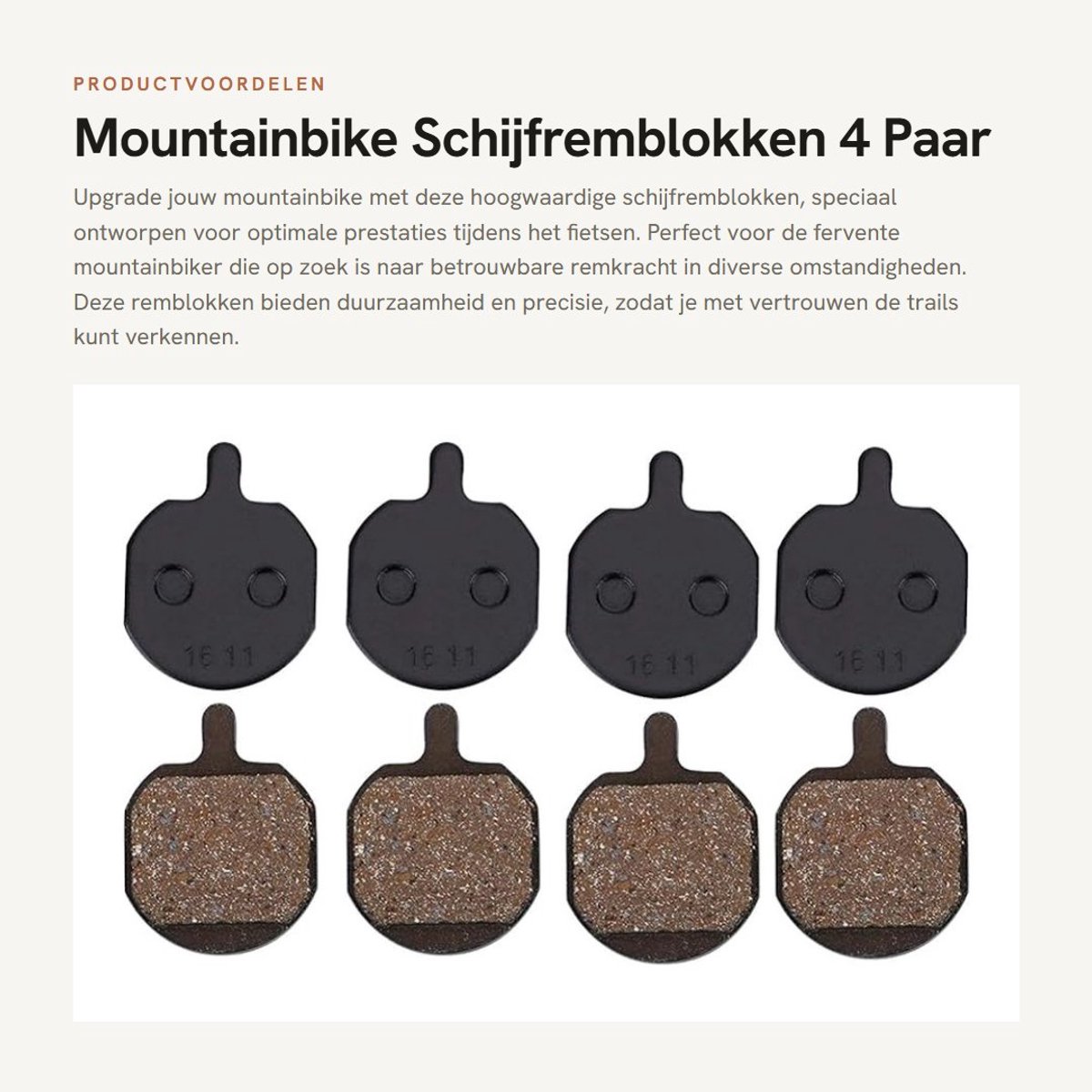 Dailygoods- Schijfremblokken 4 Paar - Geschikt voor Hayes Sole MX2/3/4/5 CX5 GX-C GX2 - Harsstaal - Duurzaam - Lichtgewicht - 25 x 20 mm - Fietsremblokken