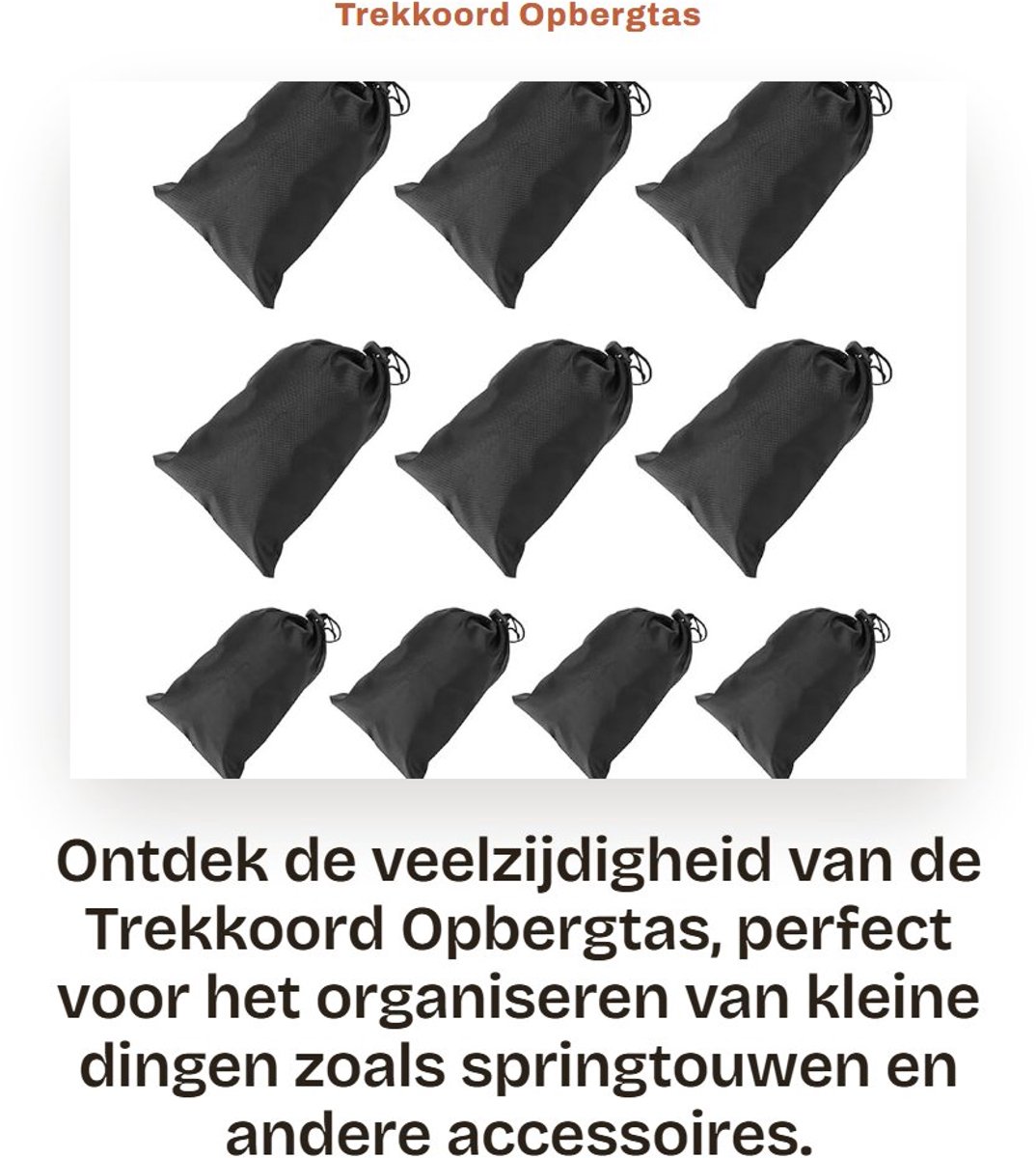 Dailygoods- Opbergtas Waterdicht - Trekkoord - 10 Stuks - 16 x 20 cm - Lichtgewicht - Voor Kleine Dingen Opslag - Opbergtasje