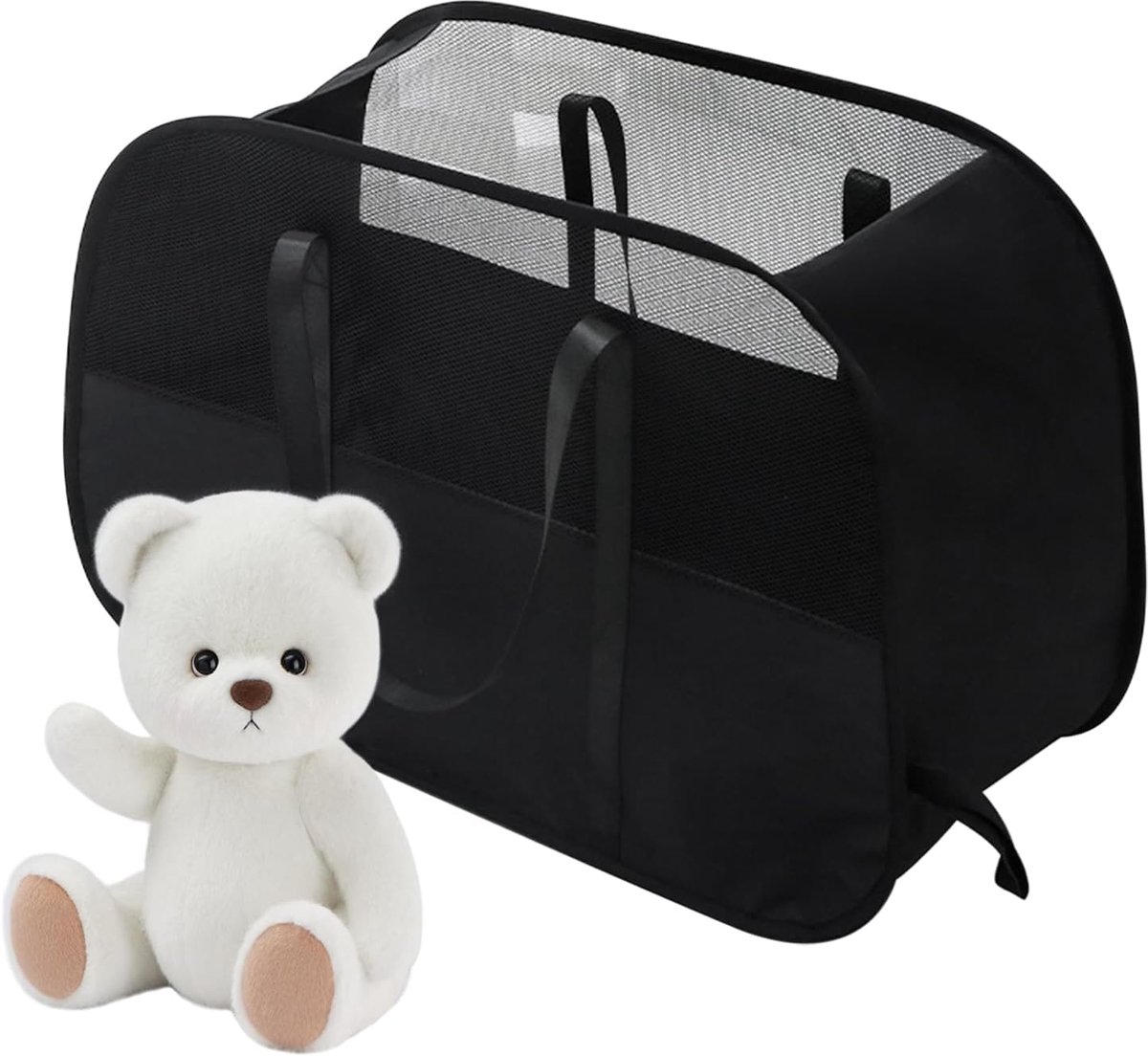 Wasmand Opvouwbaar Kledingmand Vuilnisbak Was Sorteren Versterkt Frame 68x31x45 cm Zwart