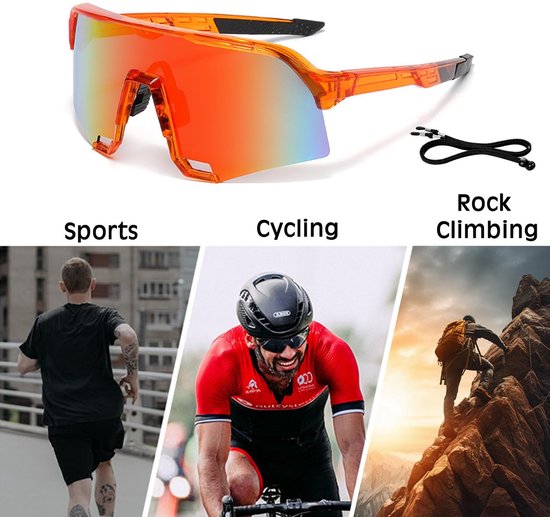 Dailygoods- Sportzonnebril Uv400 - Snelle Fietsbril - Winddicht van Dailygoods — afbeelding 5