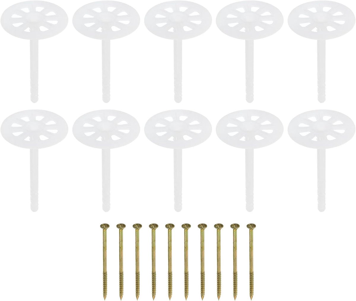 Isolatiepinnen - Bevestigingspinnen - Muur Bevestigen - Vergrote Bevestigingskracht - 102 mm - Wit