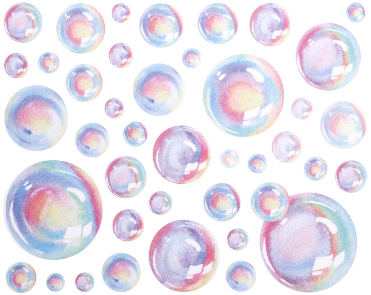 Dailygoods- Bubbelmuurstickers Kleurrijk - 4 Vellen - PVC-materiaal - Onder de Zee - Zeemeermin Thema - 29x23cm Afmetingen - Muurstickers