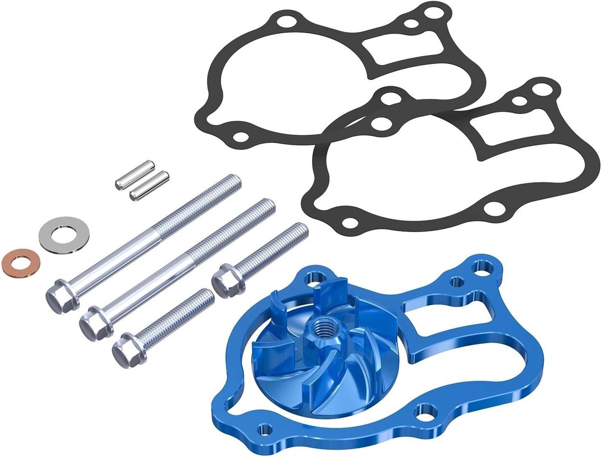 Motorpomp Koelkit - Water Impeller - Motor Koelen - Grotere Waaierschoepen - Aluminium Constructie - Blauw