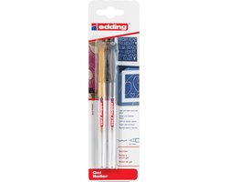 edding 2185 gelroller – goud, zilver (metallic) – 2 stiften – 0,7 mm – gelpens voor schrijven, kleuren, mandala, bullet journal – gelstift schrijven, gelstift tekenen