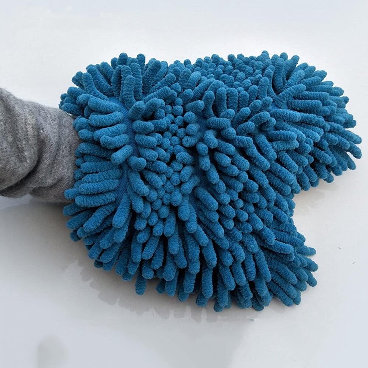Autowash Handschoen - Microvezel Wasmitt - Auto Reinigen - Zacht en Absorberend - 27x21 cm - Blauw