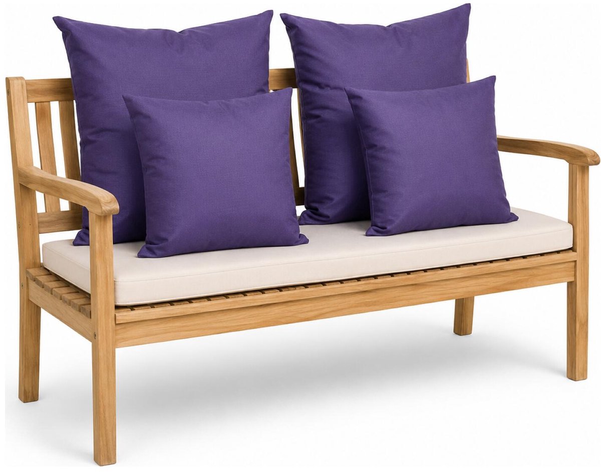 Anna Collection Bank/tuin kussens set - binnen/buiten - 4x stuks - paars - In 2 formaten