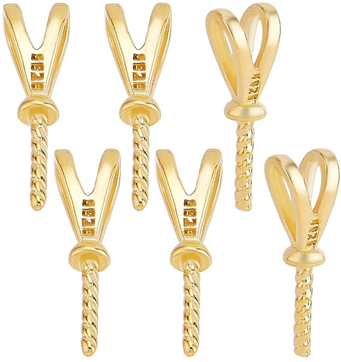 Dailygoods- Hanger 6 Stuks - 925 Sterling Zilveren Y-Hanger Connector - Hangerconnector - Sieraden Maken - Gat: 4 x 1,5 mm - Pin: 0,8 mm - Sieraadconnector