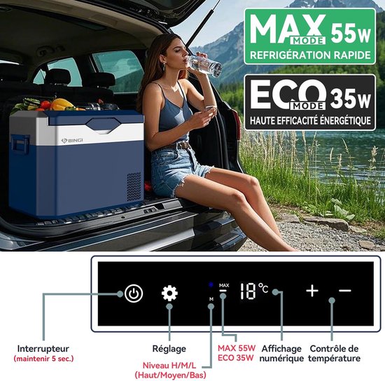 Koelbox Compressor 30 Liter - Draagbare Auto Koelbox met Vriesfunctie, 12V/24V & 230V, Stil en Energiezuinig van Koelbox. — afbeelding 5