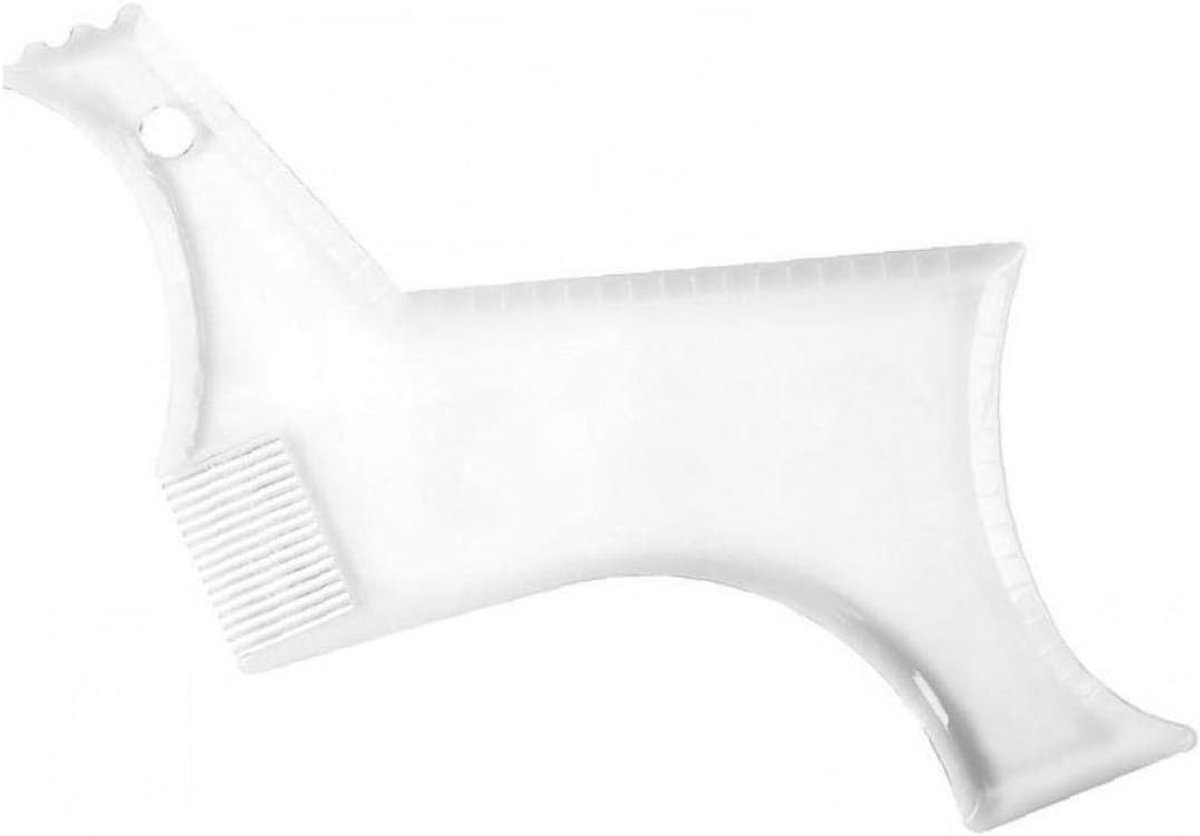 Baard Styling Kam - Vormgeven Sjabloon - Baard Trimmen - Transparant Ontwerp - 5 x 5 cm - Zwart