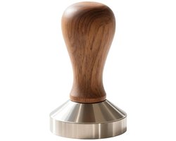 Dailygoods- Koffietamper 51 mm - Roestvrij Staal - Houten Handvat - Ergonomische Grip - Barista Accessoire - Robuust en Duurzaam - Koffiepers