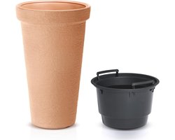 XXL Bloempot - Grote Plantenbak - Planten Buiten Zetten - Vorstbestendig Kunststof - 42 liter - Terracotta