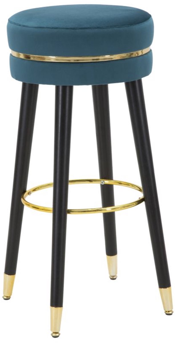 Mauro Ferretti Barkruk Paris Teal/gold Ø 35×74 cm Petrol