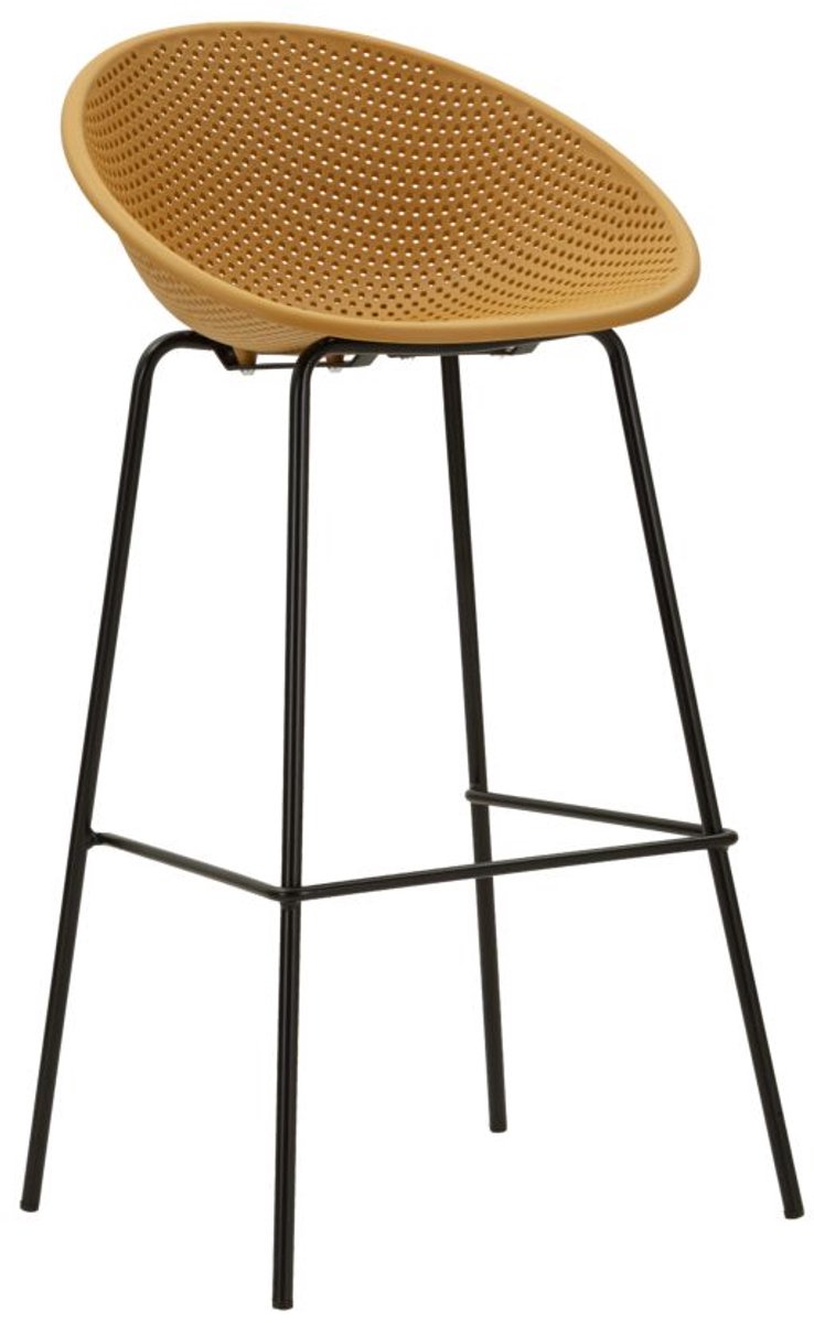 Mauro Ferretti Barkruk Ibiza Mustard Bar Stool Set 2 Pcs 50×50×98 cm Mosterdgeel