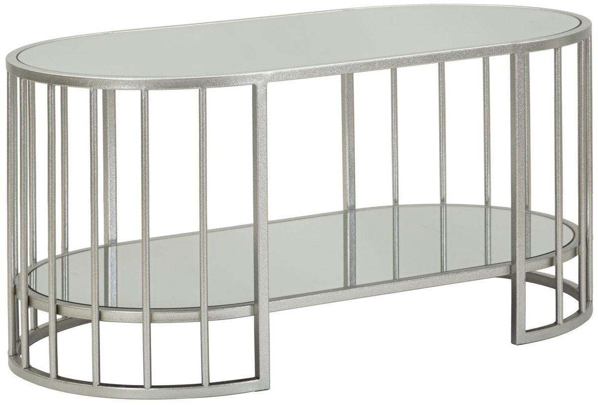 Mauro Ferretti Salontafel Smirne Coffee Table 90×50×45 cm Zilver