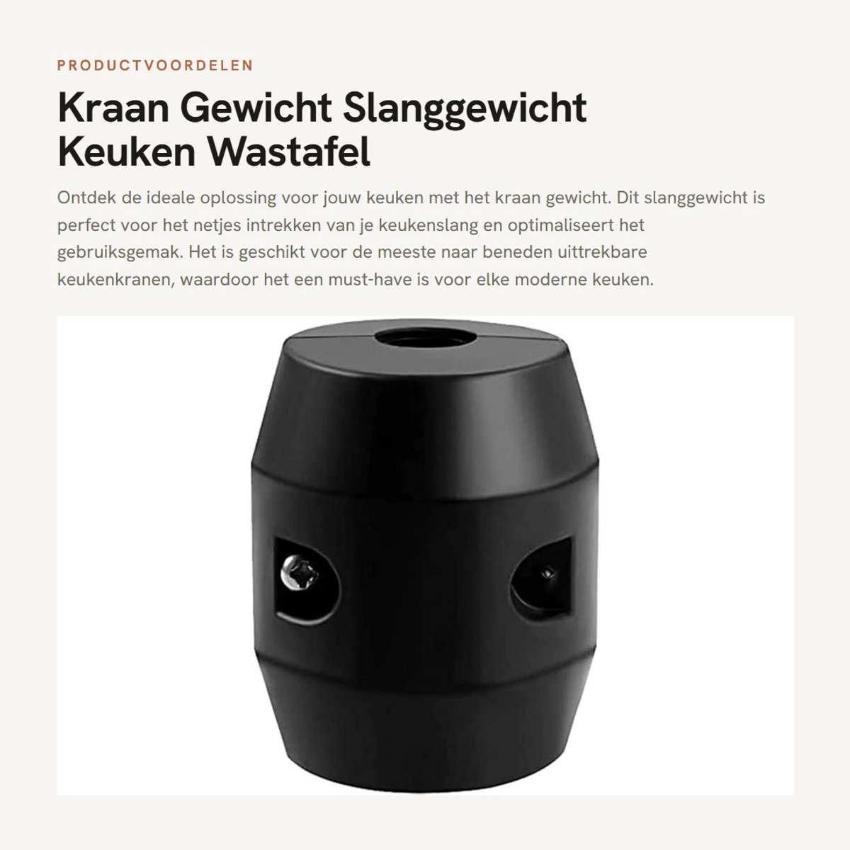 Dailygoods- Slanggewicht Hittebestendig - Kraan Gewicht - Keuken Wastafel - Onderdeel - Ingetrokken Houder - Eenvoudige Installatie