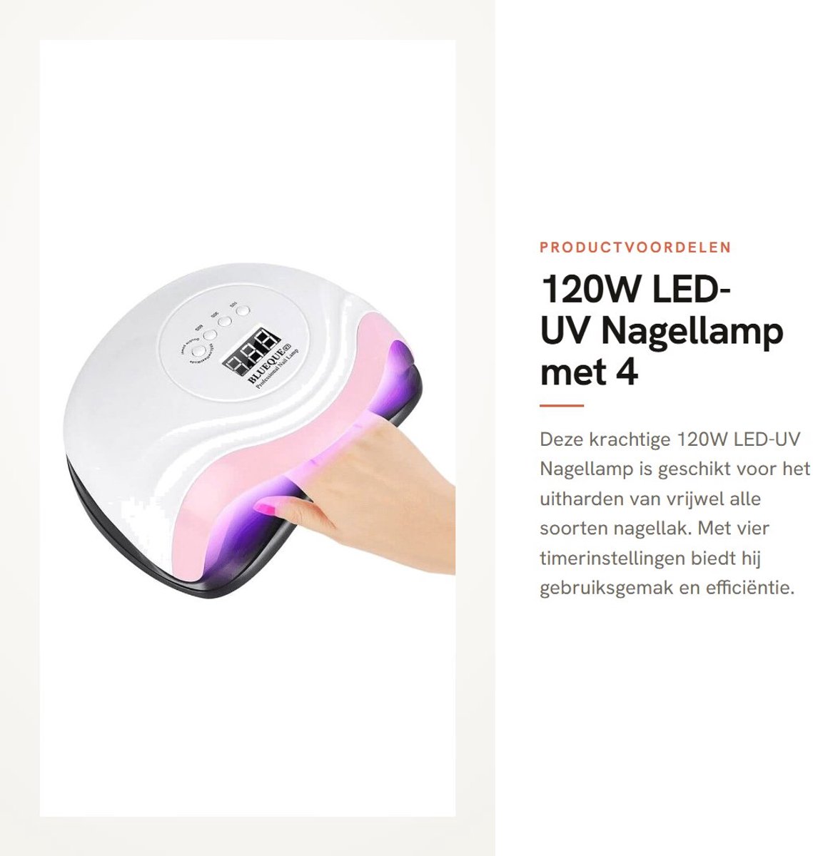 Dailygoods- Nagellamp 120 W - LED/UV-hardinglamp - 4 timers