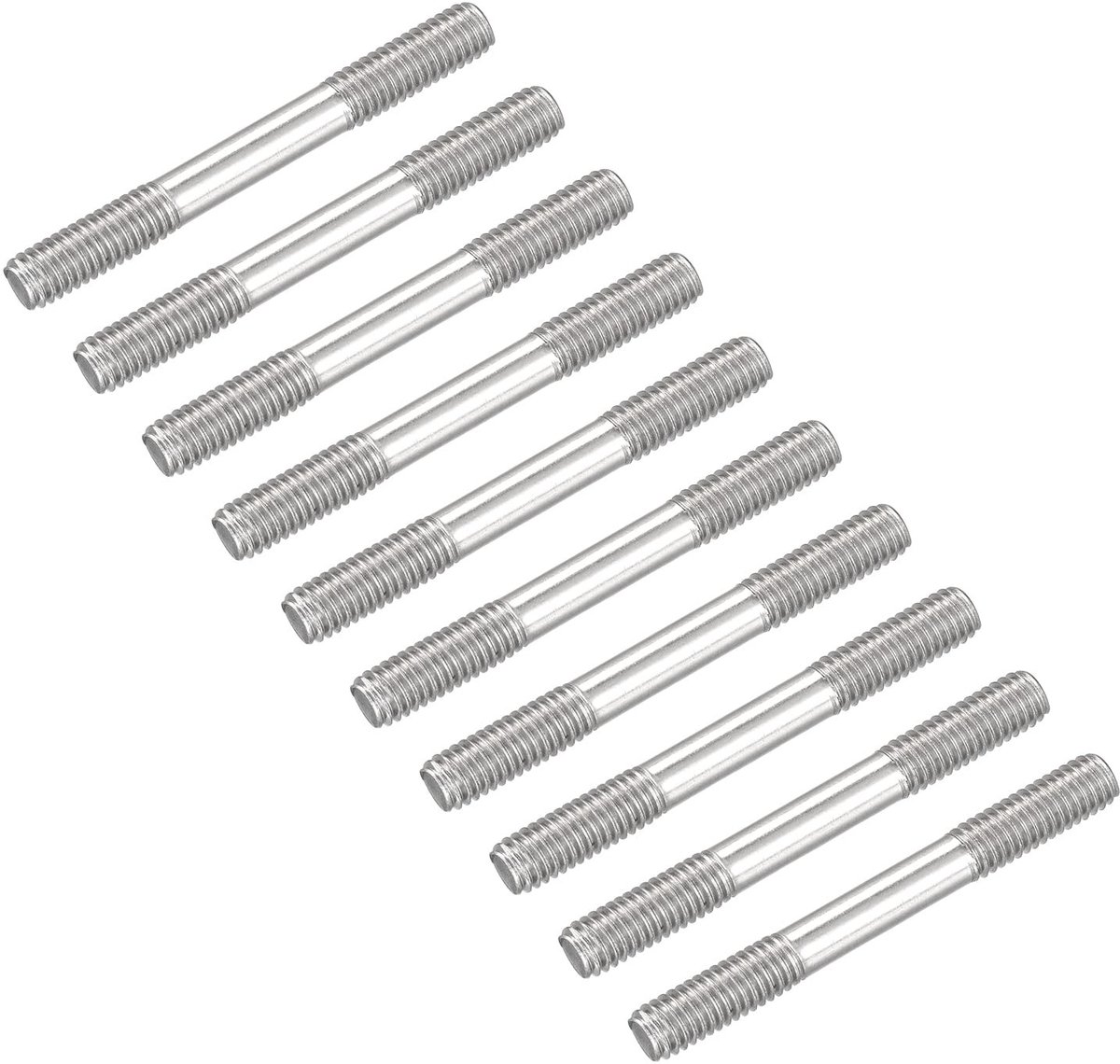 Dailygoods - Dubbelzijdige Penschroeven M6 50 mm 20 Stuks Roestvrij Staal voor Huishoudelijk Onderhoud