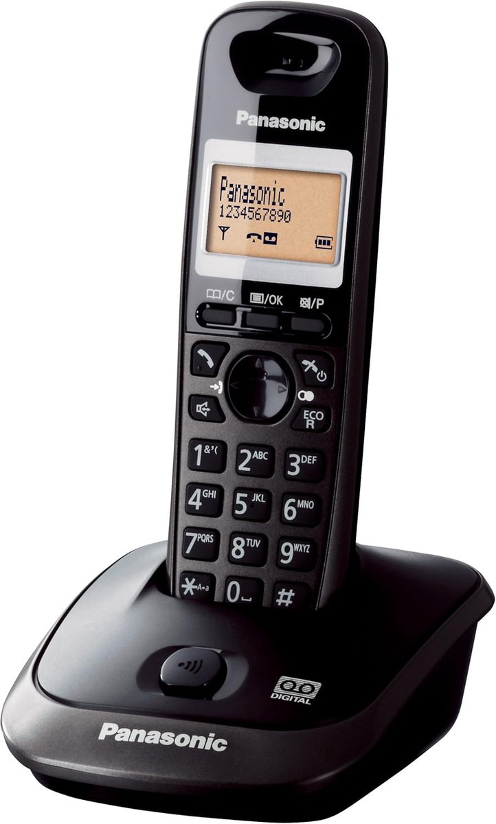 Draadloze Telefoon - DECT Telefoon - Thuisgebruik - Basisstation met Hoorn - 12.1 x 9.8 x 21.3 cm - Zwart