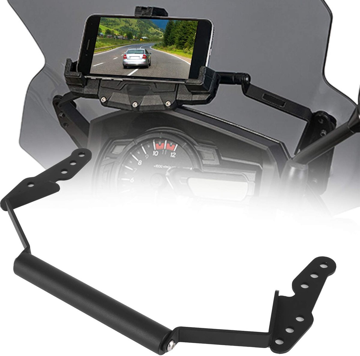 Dailygoods- Navigatiebeugel Hoge Sterkte - Motorfiets Telefoon Houder - Geschikt voor Suzuki V-Strom DL1000 2014-2019 - Aluminium - Duurzaam - Stabiliteit en Zichtbaarheid - Motorfiets Telefoonhouder