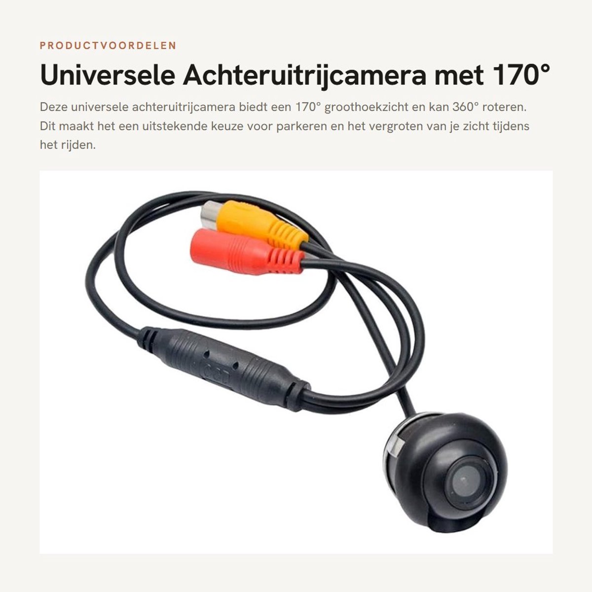 Dailygoods- Achteruitrijcamera 170° Groothoek - 360° Roterend - Universeel - HD Beeld - Parkeerhulp - Lage Verlichting