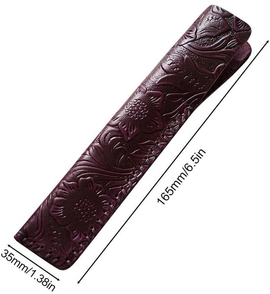 LIVIA HOME- Pen Sleeve Lederen - Vintage Pennenzak - Potlood Case - Voor Kantoor/School - Geschikt voor 1 Pen - Duurzaam Materiaal — afbeelding 5