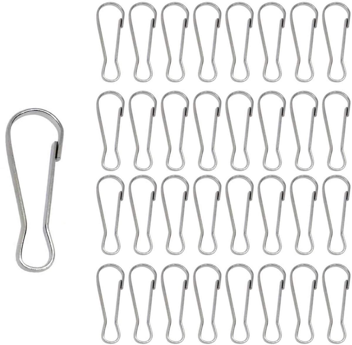 Dailygoods- Veerhaken 80 Stuks - Metalen Haken - Vernikkeld Staal - Corrosiebestendig - Waterdicht - Eenvoudig te Installeren - Karabijnhaak