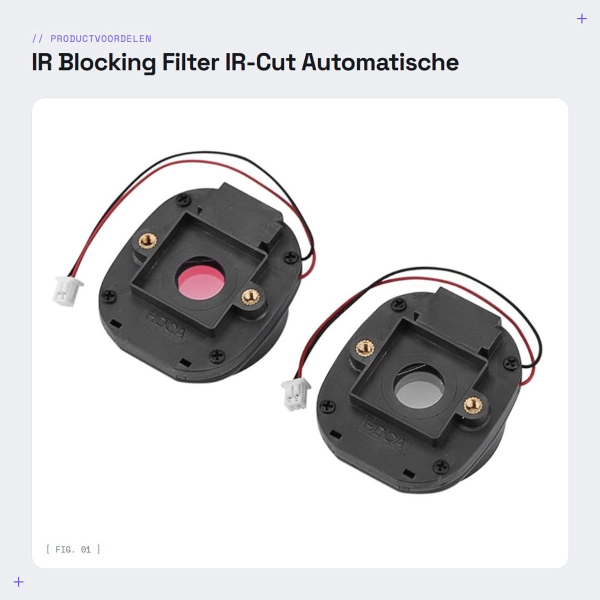 Dailygoods- IR-blokkeerfilter 2 stuks - IR-Cut Filter - Lichtgewicht Kunststof - Voor CCTV/IP/HD-camera - Helder Nachtzicht - Volledig Spectrumglas