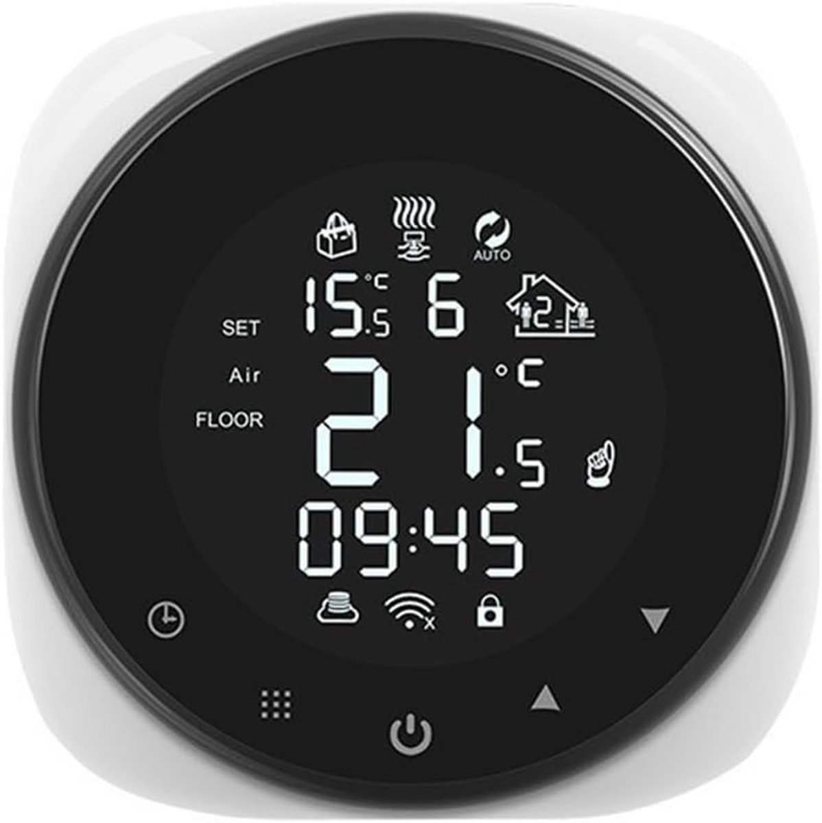 Slimme Thermostaat - Wifi Thermostaat Vloerverwarming - Energie Besparen - Spraakbediening - 10 x 10 x 7 cm - Wit