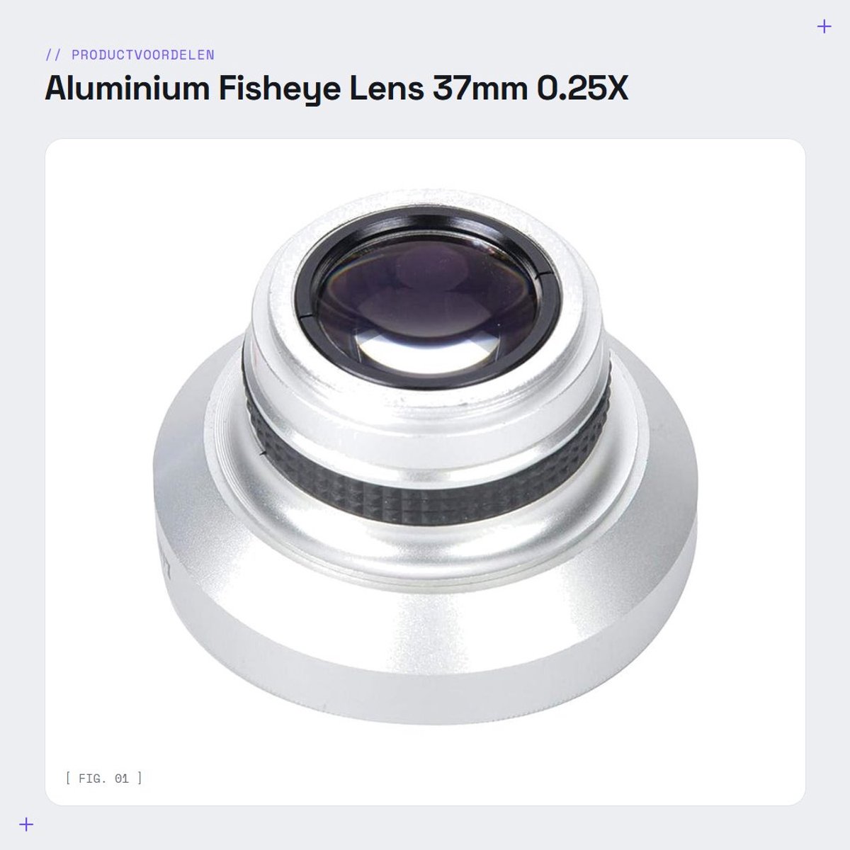Dailygoods- Fisheye Lens Aluminium 37 mm 0.25X - Camera Lens - Smartphone Lens - Breedbeeld - Lichtgewicht - Schokbestendig