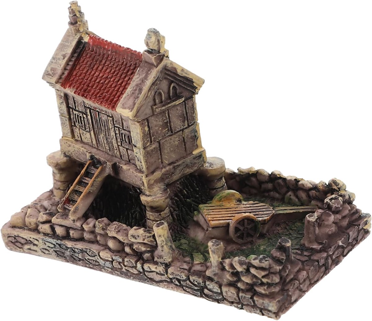 Miniatuur Tuinhuisje - Feeënhuisje Decor - Landschap Creatie - Stenen Ontwerp - 81 x 57 x 42 cm - Grijs