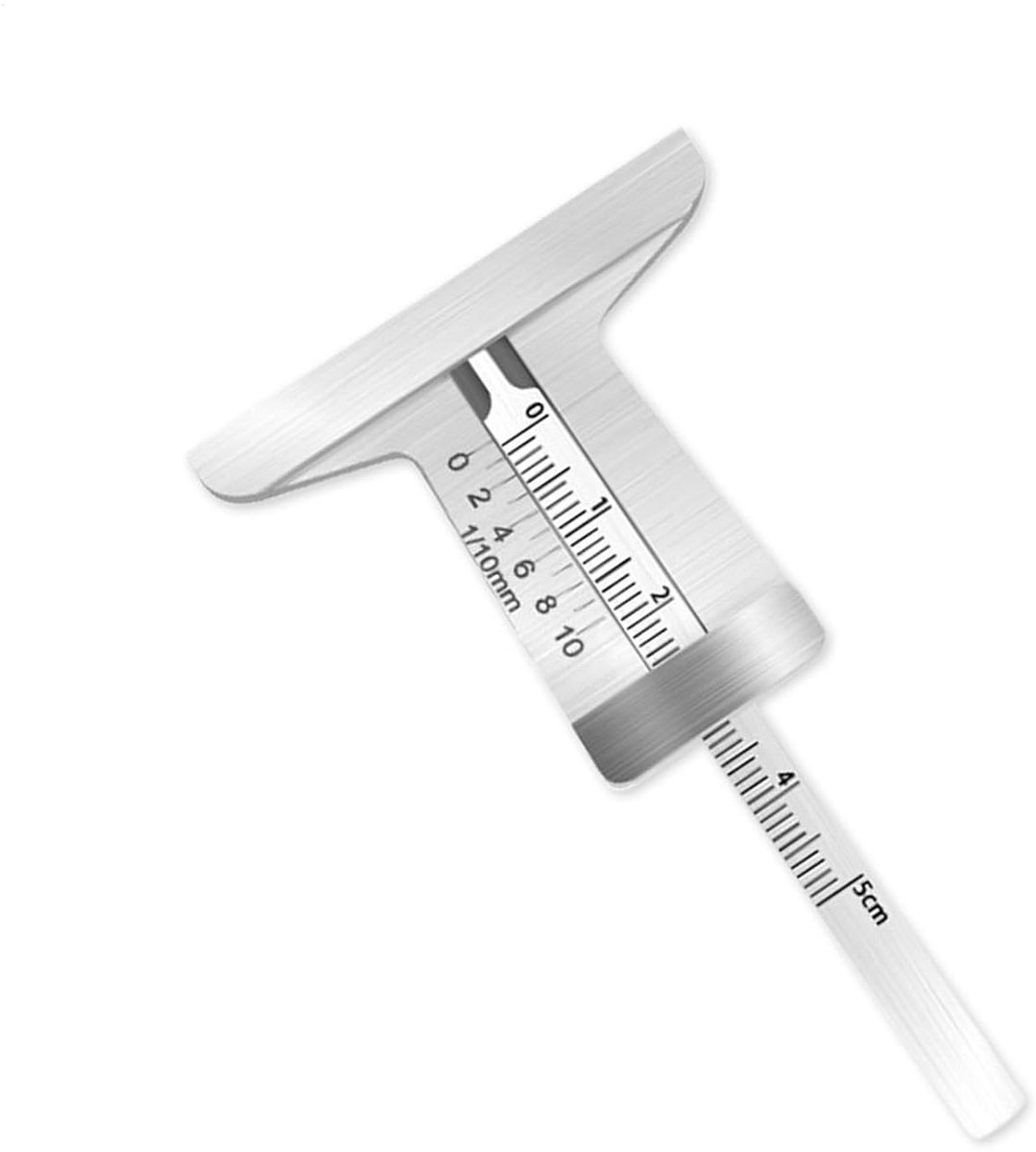 Profieldieptemeter Banden - Bandmeter Profiel - Banden Slijtage Controleren - Nauwkeurig tot 1/32 inch - 1/32 Pul - Zilver