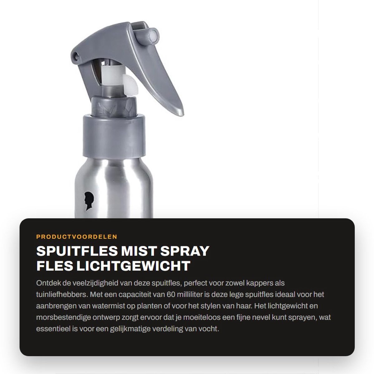 Dailygoods- Spuitfles 60ML - Lege Sprayflacon - Navulbare Knijpfles - Morsbestendig - Lichtgewicht - Voor Planten/Kappers/Schoonmaken - Sproeifles