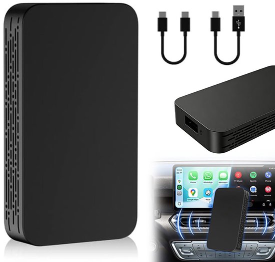Carlinkit 5.2 - Draadloze Apple CarPlay & Android Auto-adapter - Navigatiebox voor in de auto - 2Air-T Bluetooth-upgrade - Bedraad naar draadloos