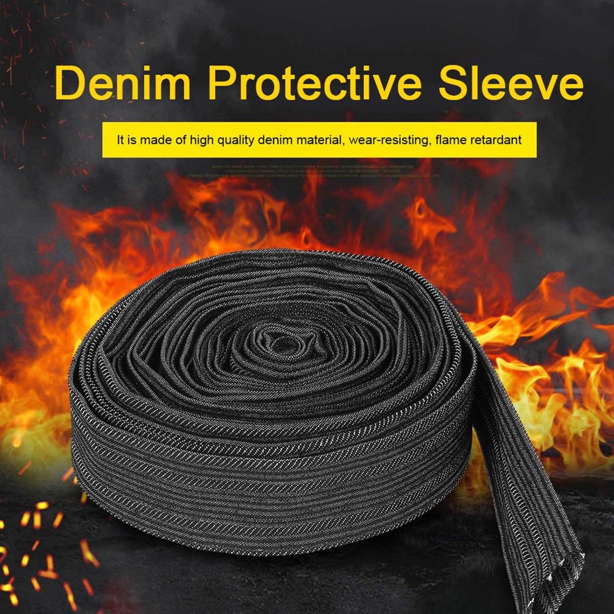 Dailygoods- Beschermslanghuls 7,5 m - Slijtvast Denim - Flexibele Hoes - Slangbescherming - Bundelen van Slangleidingen - Hoogwaardige Kwaliteit