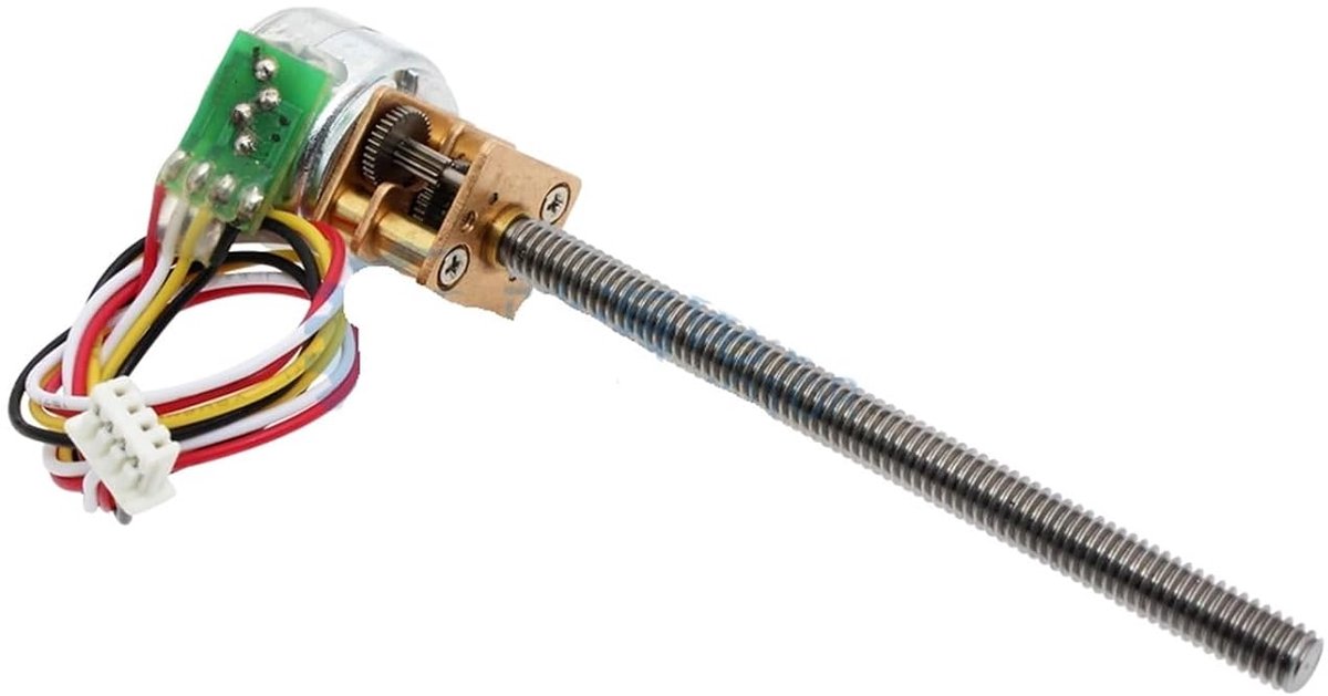 Stappenmotor - Mini motor - Robot projecten - Metalen transmissie - 55 mm - Zilver
