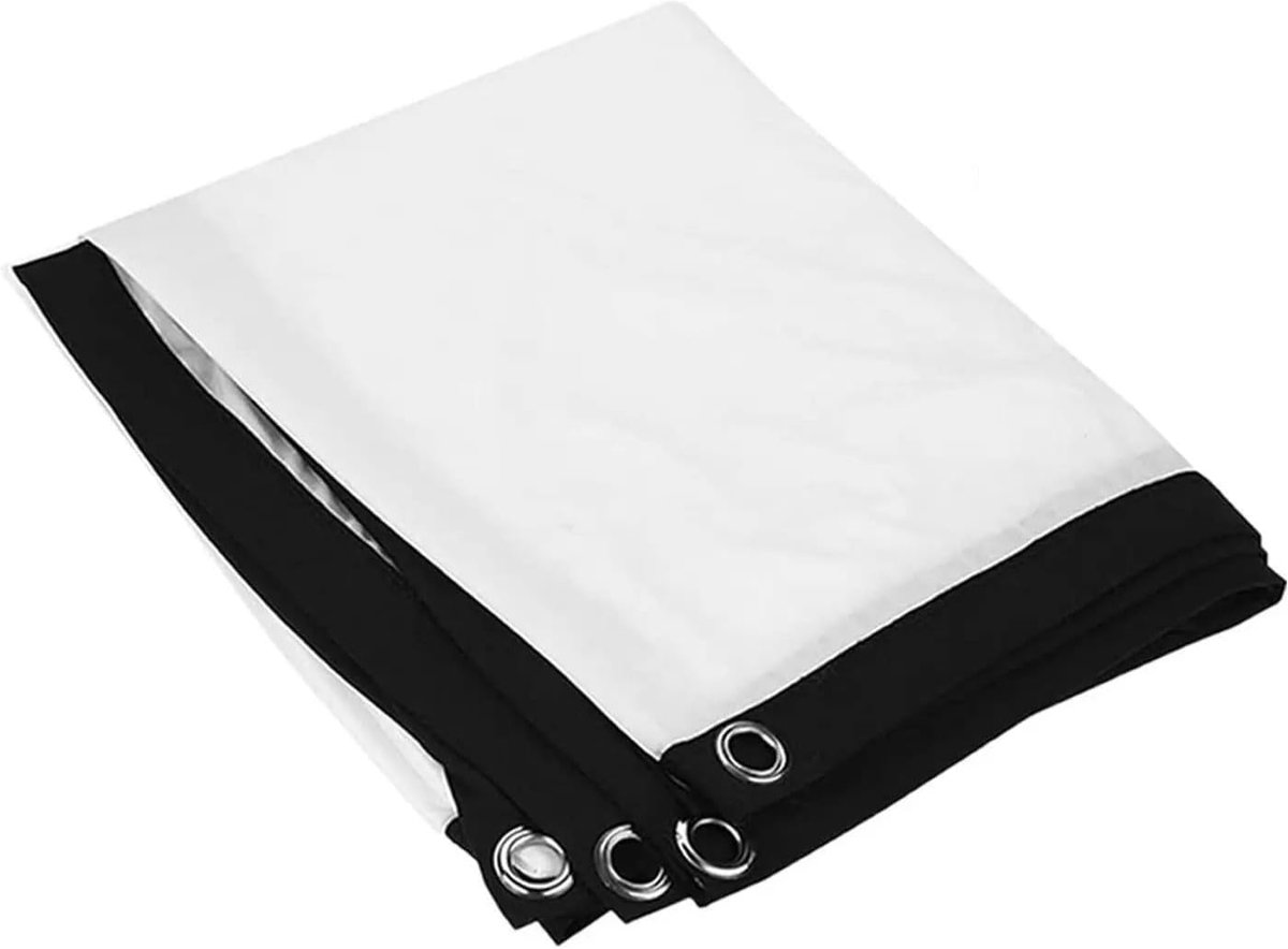 Projectiescherm - Beamer gordijn - Thuisbioscoop creëren - Draagbaar en opvouwbaar - 100 inch - Wit