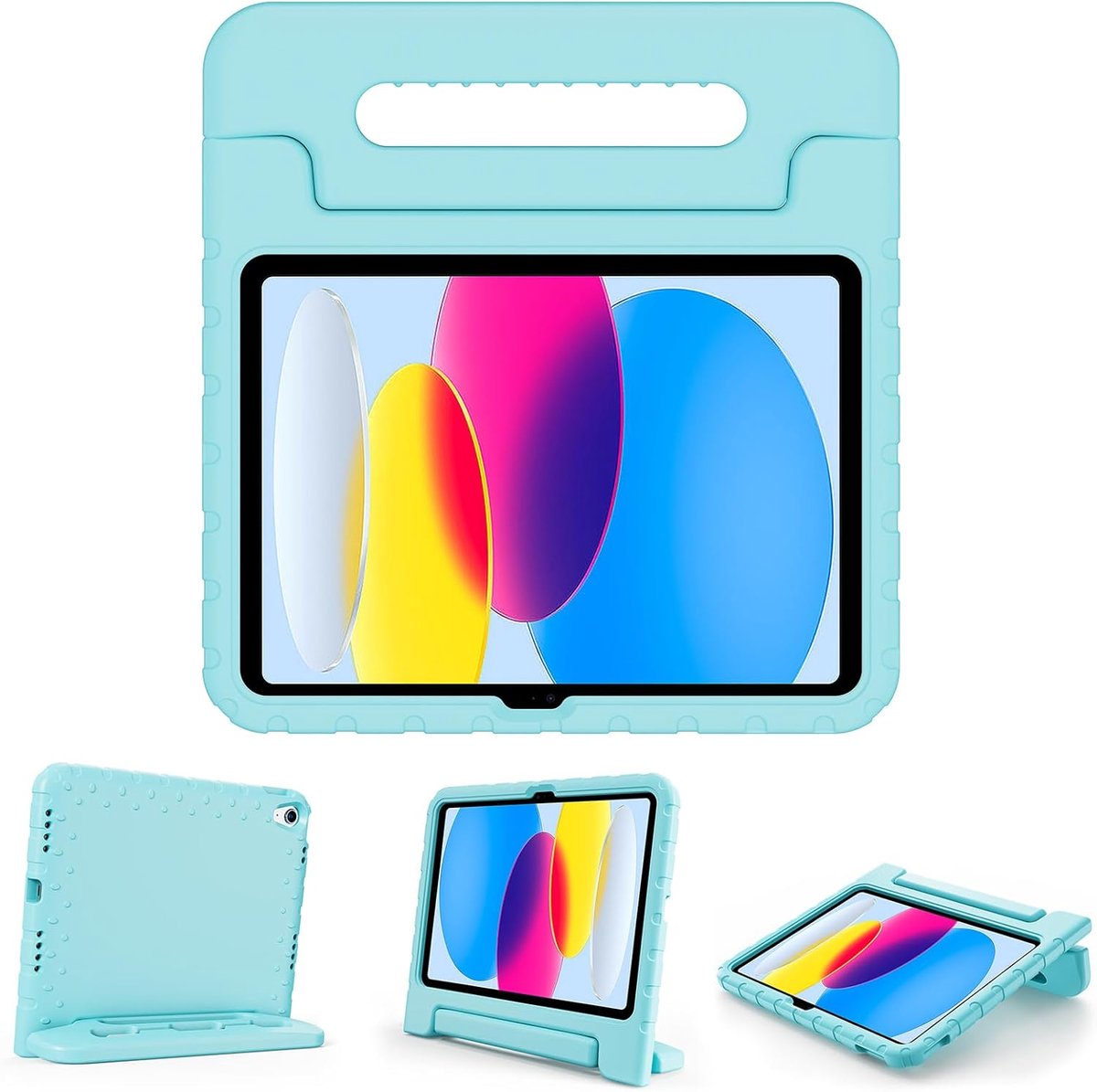 Kinderen Tablet Hoes - Schokbestendige Cover - Bescherming Onderweg - Met Potloodhouder - 11 Inch - Aqua