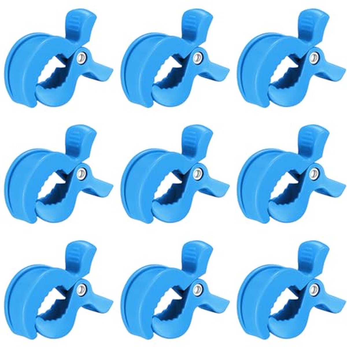 Kinderwagen Clips - Baby Accessoire Haken - Baby Spullen Bevestigen - Stevige Veer Klem - 9 Stuks - Blauw