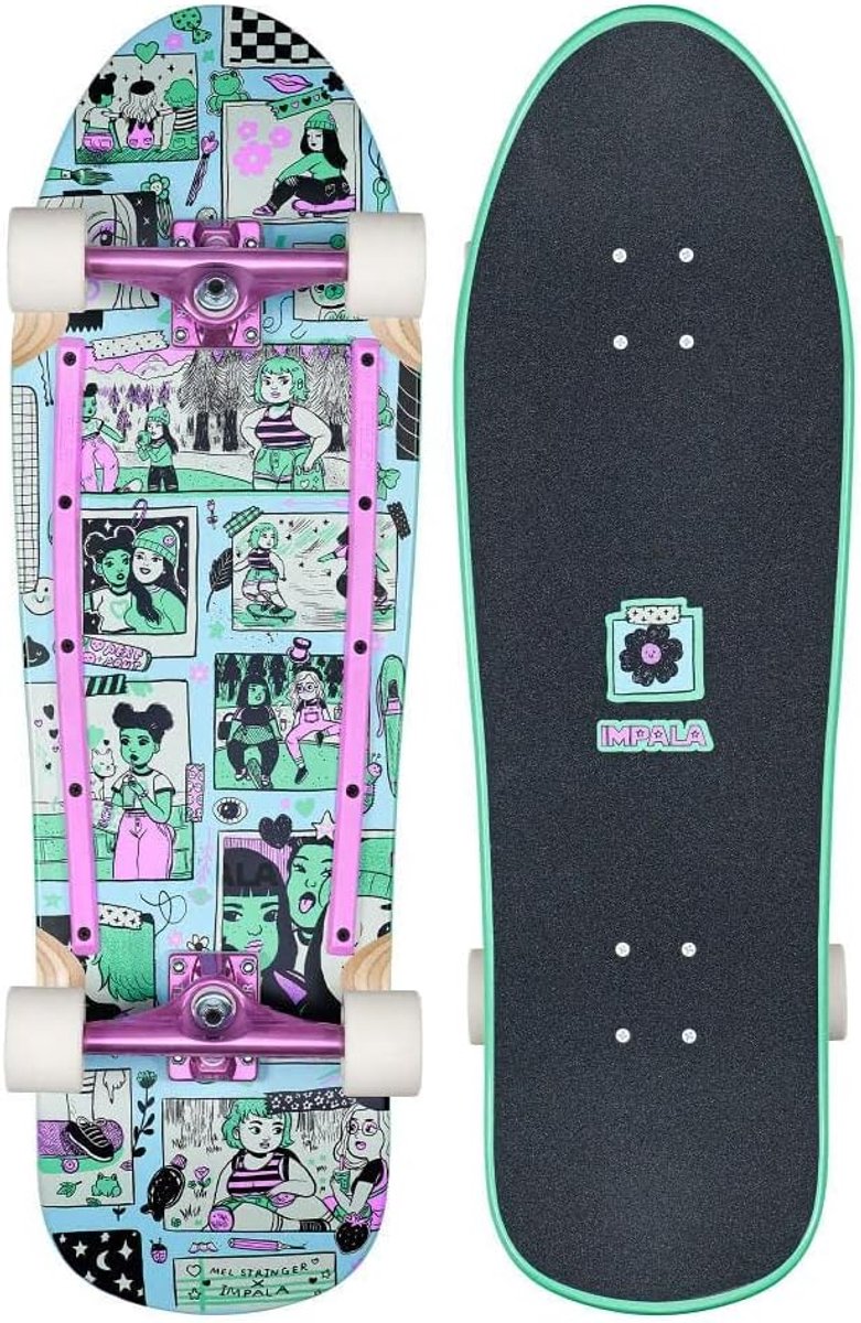Cruiser Skateboard Old School Board Stabiel Cruisen Resin 7 Constructie 80 cm Mel Stringer