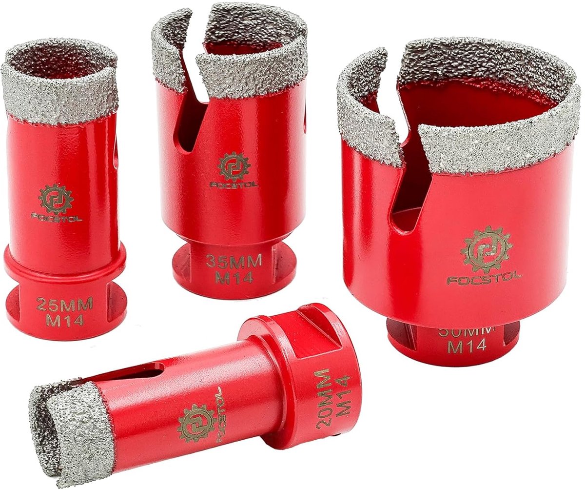 Tegelboorset - Diamantboren - Precisie Boren - Vacuüm Gesoldeerd - 4 Stuks 60mm - Zilver