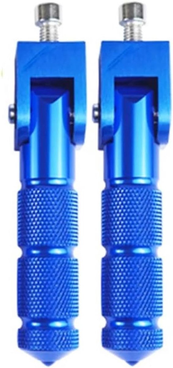 Motorfiets Pedalen - Voetsteunen Vouwbaar - Comfortabel Rijden - Universele 8mm Pasvorm - 12.5 cm Lengte - Blauw