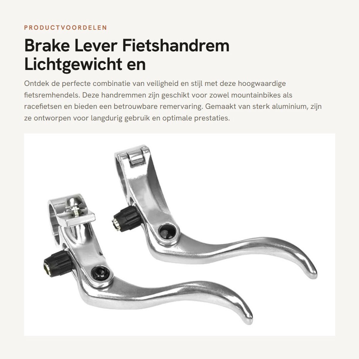 Dailygoods- Remhendel Aluminium Legering - Remhendel Fiets - Remhendel Fatbike - Handrem - Lichtgewicht - Geschikt voor 22mm Stuur - Fietsrem