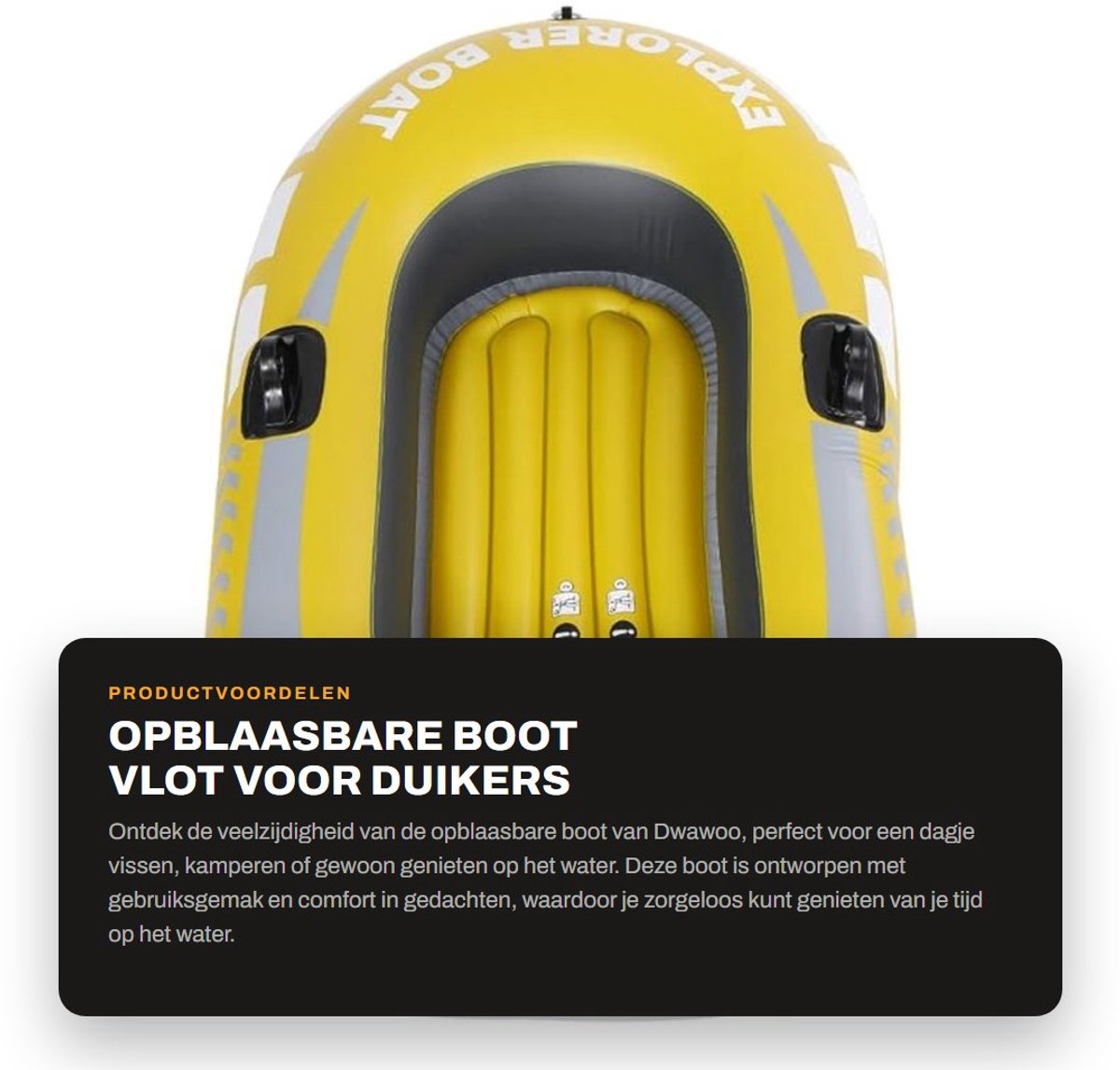 Dailygoods- Opblaasbare Boot - Hoogwaardig PVC - Compact/Opvouwbaar - Geschikt voor 1 Persoon - Tot 150 kg - Eenvoudig Op te Blazen - Rubberboot