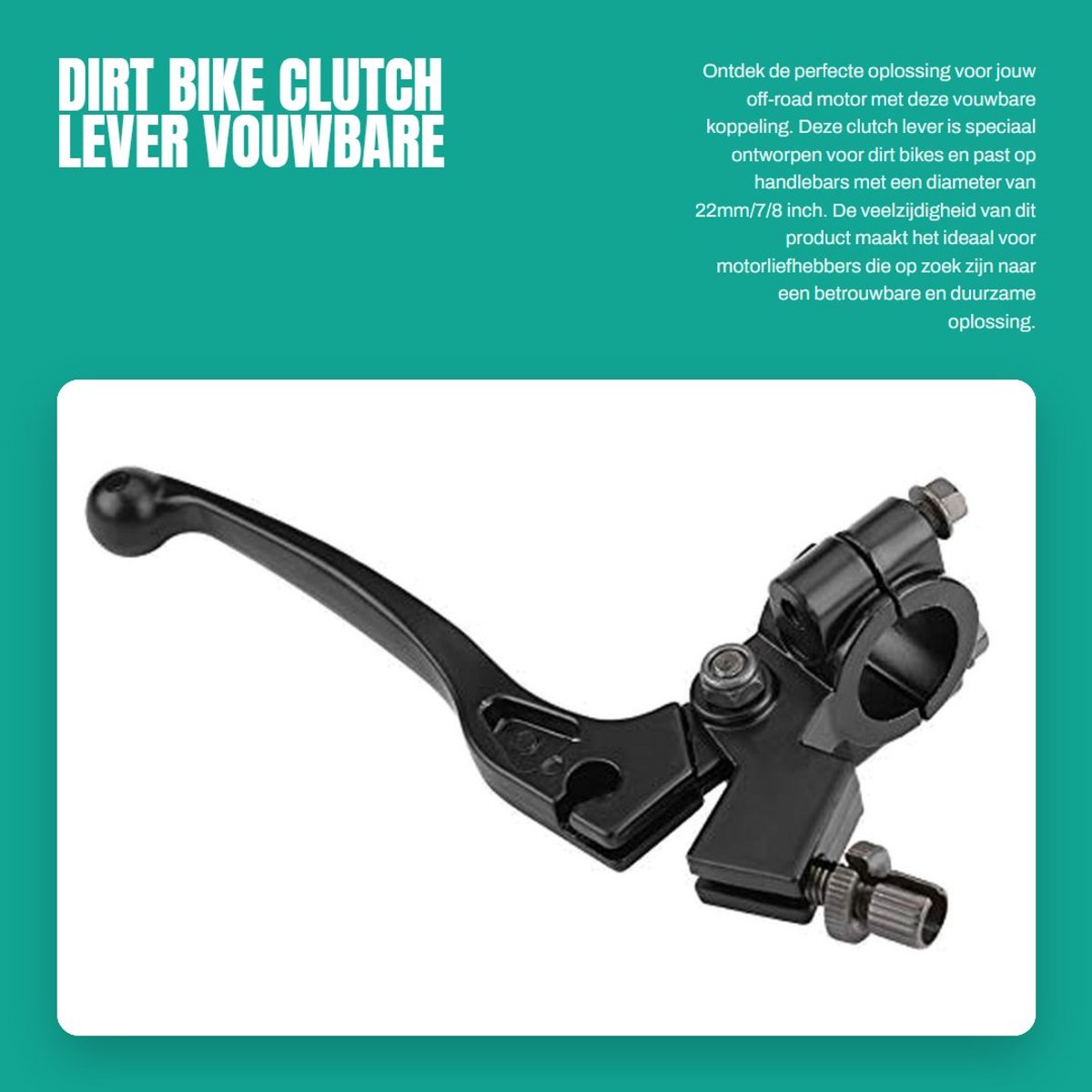Dailygoods- Clutch Lever Vouwbaar - 22mm/7/8 Inch Handvat - Geschikt voor Off-Road Motoren - Eenvoudige Installatie - Verbeterde Prestaties - Motorcycle Clutch