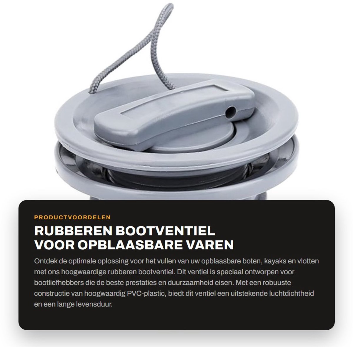 Dailygoods- Rubberbootventiel - Dubbele afsluiting - PVC luchtventiel - Inflatable bootaccessoire - Robuust en duurzaam - Eenvoudig te gebruiken - Bootventiel